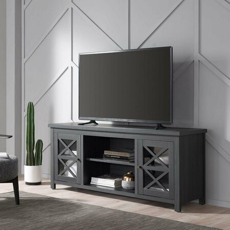 HUDSON & CANAL 65 in. Colton Rectangular TV Stand Charcoal Gray TV1384